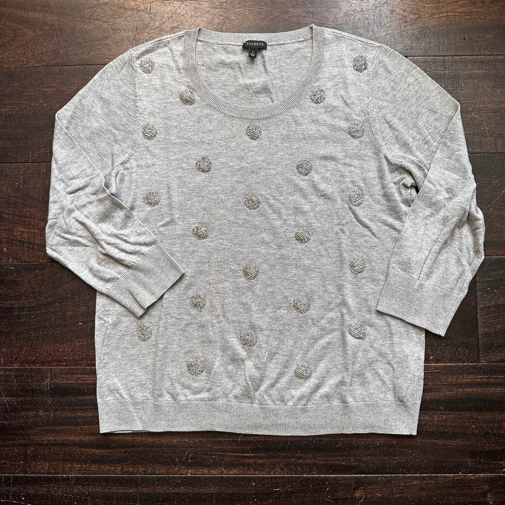 Talbots Beaded Sweater Top